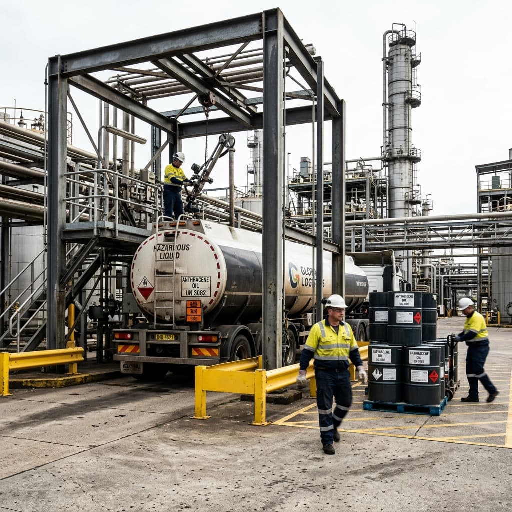 Anthracene oil dispatch and handling