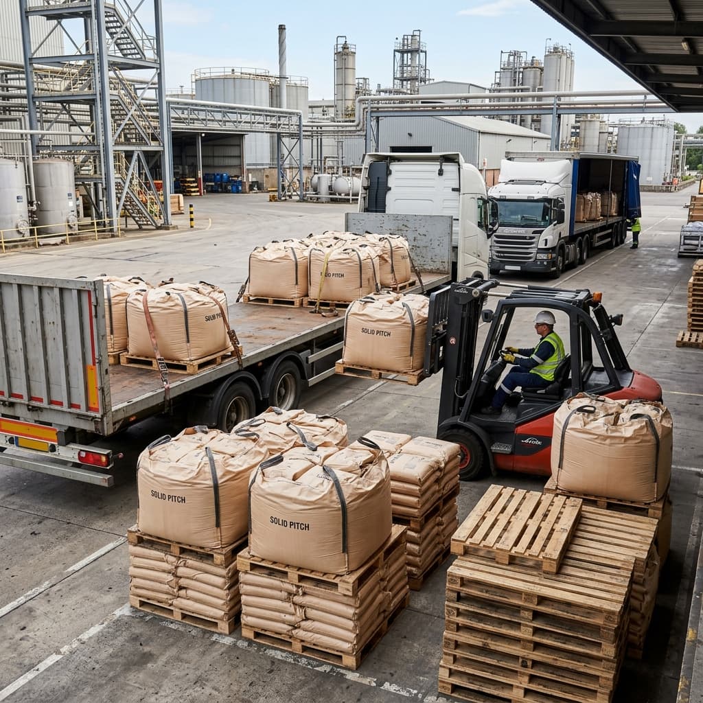 Coal tar pitch ready for industrial dispatch