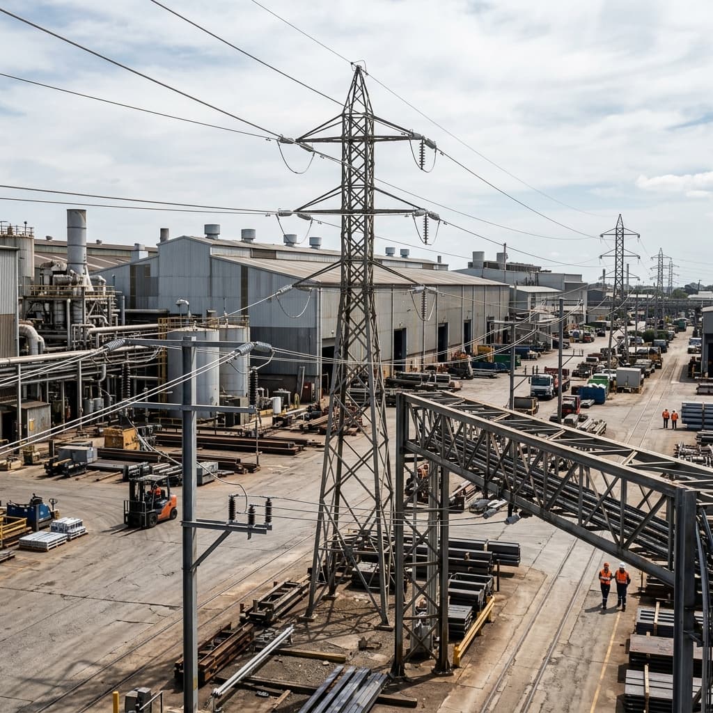 AAC conductors serving an industrial power distribution route