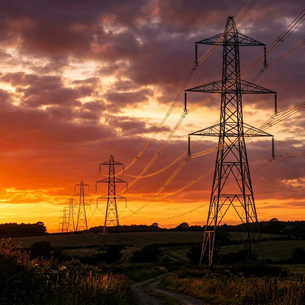 ACSR high-voltage transmission corridors